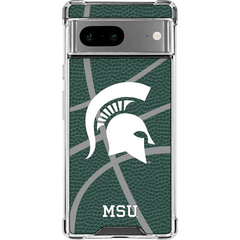 Michigan State University Green Basketball Google Pixel 7a Clear Case